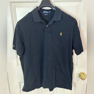 Polo Ralph Lauren Men's XL Classic Fit Polo Shirt Black Mesh Short Sleeve Cotton